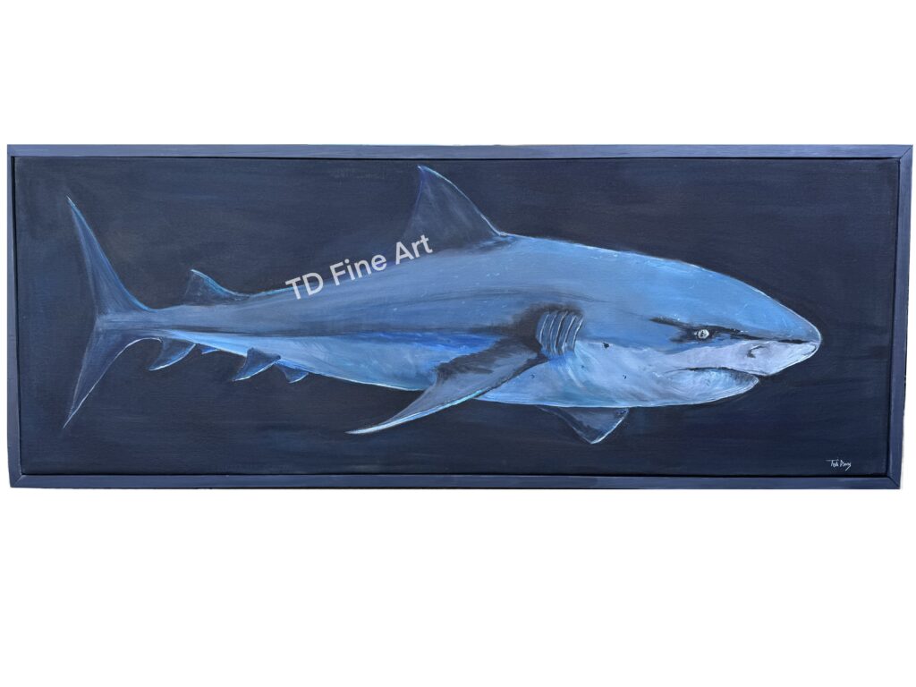 Bold Bull Shark Painting Tish Davis