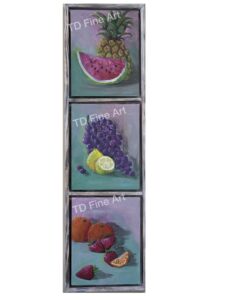 Fruit Medley acrylic painting framed set by Tish Davis