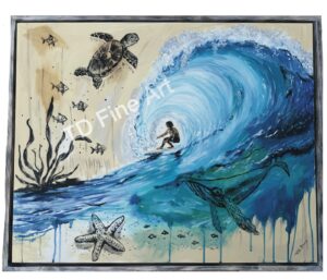 Sketching the Wave Acrylic Painting Tish Davis