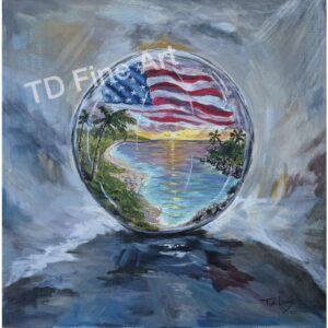 American Orbit Acrylic Painting