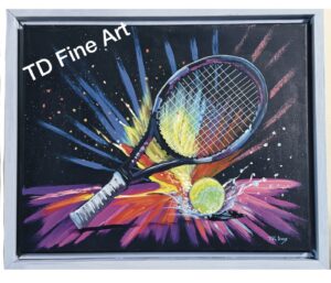 Acrylic modern painting tennis by Tish Davis