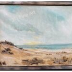Acrylic abstract seascape, Dunes Dimension, Davis Tish, blues, shapes