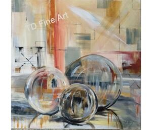 XOXO Abstract modern acrylic painting, Tish Davis