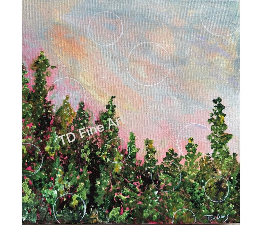 Unfolding Harmony mystical acrylic landscape