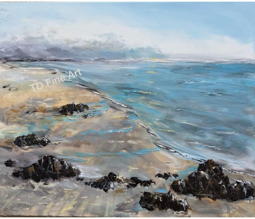 abstract seascape, acrylic 20x24, Davis, Tish