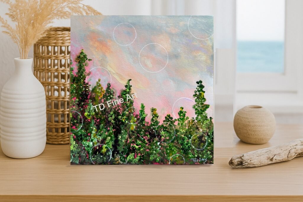 Unfolding Harmony, Davis, Tish acrylic abstract landscape decor example