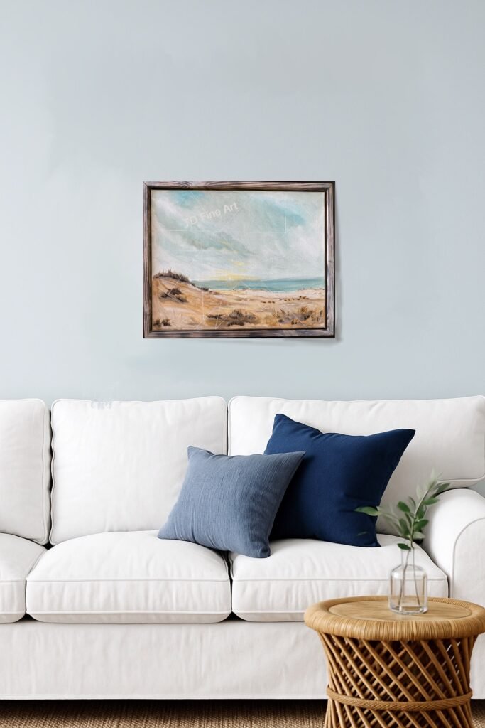 Dunes Dimension, Davis, Tish, abstract seascape with geometric lines, decor sample